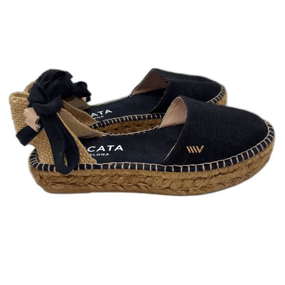 Viscata Candell Canvas Espadrille Flats - Black 38/7 - Picture 2 of 7